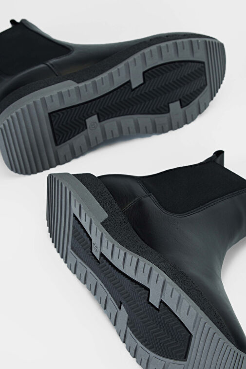 Tamer Tanca Kadın Hakiki Deri Siyah Deri Casual Bot - Görsel 6