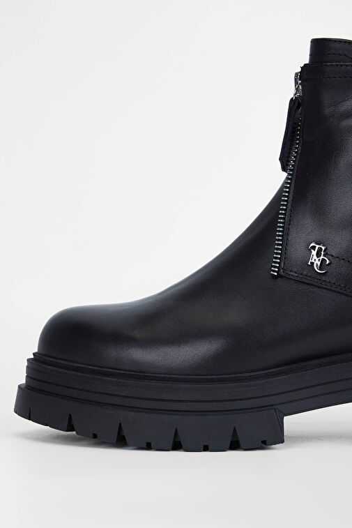 Tamer Tanca Kadın Hakiki Deri Siyah Deri Casual Bot - Görsel 4