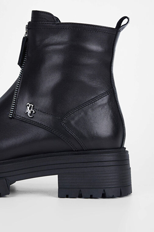 Tamer Tanca Kadın Hakiki Deri Siyah Deri Casual Bot - Görsel 5