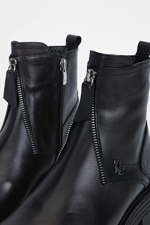 Tamer Tanca Kadın Hakiki Deri Siyah Deri Casual Bot - Görsel 6