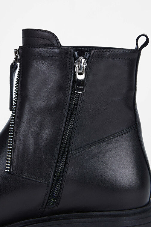 Tamer Tanca Kadın Hakiki Deri Siyah Deri Casual Bot - Görsel 7