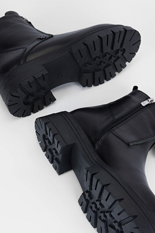 Tamer Tanca Kadın Hakiki Deri Siyah Deri Casual Bot - Görsel 8