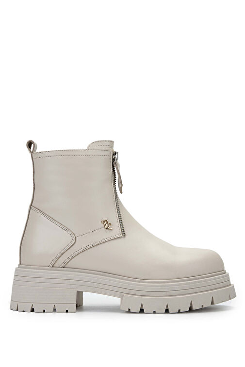 Tamer Tanca Kadın Hakiki Deri Bej Casual Bot - Görsel 2