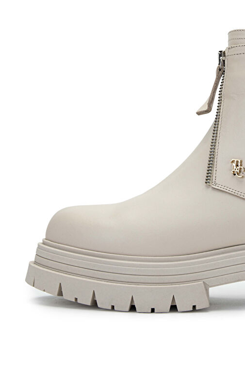 Tamer Tanca Kadın Hakiki Deri Bej Casual Bot - Görsel 4