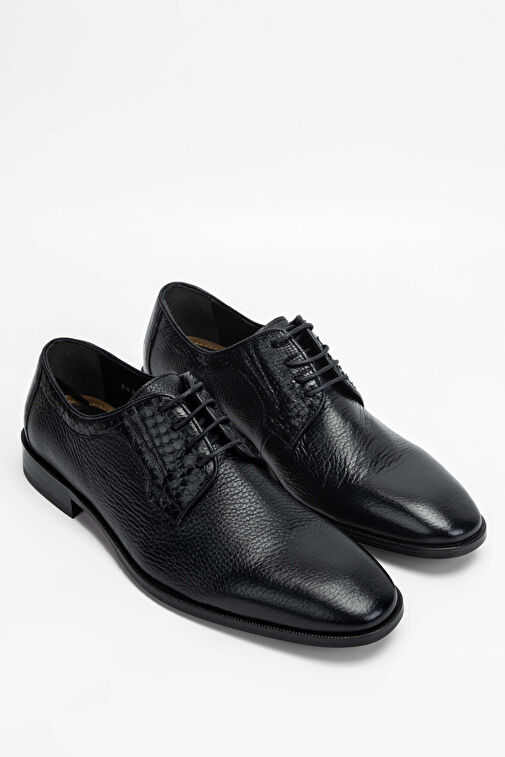 Tamer Tanca Erkek Hakiki Deri Siyah Klasik Ayakkabı - Görsel 3