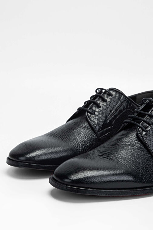 Tamer Tanca Erkek Hakiki Deri Siyah Klasik Ayakkabı - Görsel 4