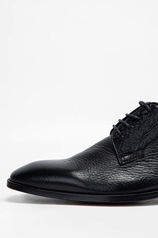 Tamer Tanca Erkek Hakiki Deri Siyah Klasik Ayakkabı - Görsel 5