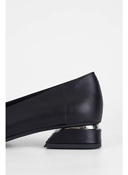 Tamer Tanca Kadın Hakiki Deri Siyah Deri Topuklu Ayakkabı - Görsel 5