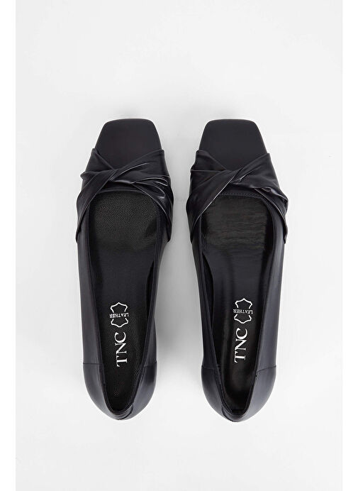 Tamer Tanca Kadın Hakiki Deri Siyah Deri Topuklu Ayakkabı - Görsel 6