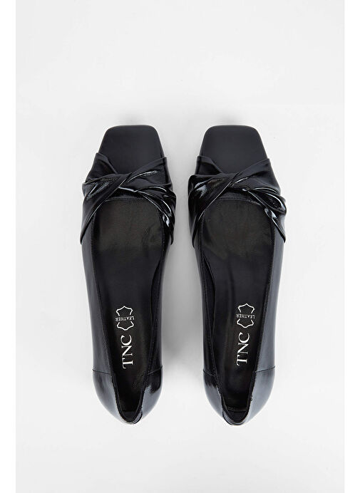 Tamer Tanca Kadın Hakiki Deri Siyah Rugan Topuklu Ayakkabı - Görsel 6