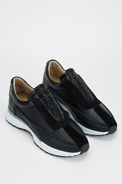 Tamer Tanca Kadın Hakiki Deri Siyah Deri Casual Ayakkabı - Görsel 3