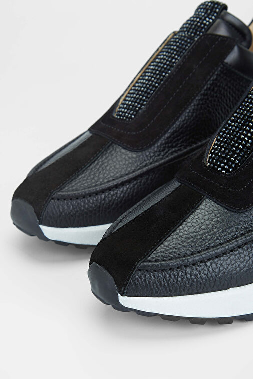 Tamer Tanca Kadın Hakiki Deri Siyah Deri Casual Ayakkabı - Görsel 4