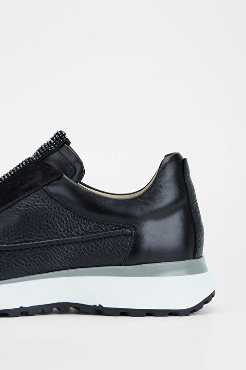 Tamer Tanca Kadın Hakiki Deri Siyah Deri Casual Ayakkabı - Görsel 6