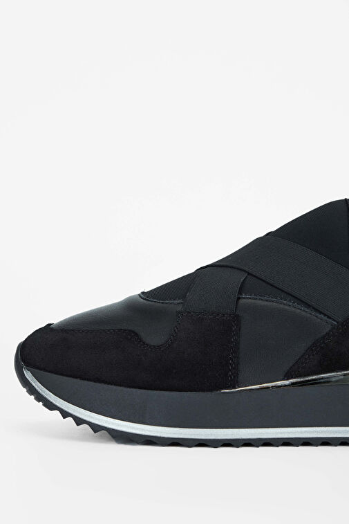 Tamer Tanca Kadın Hakiki Deri Siyah Deri Sneakers & Spor Ayakkabı - Görsel 4