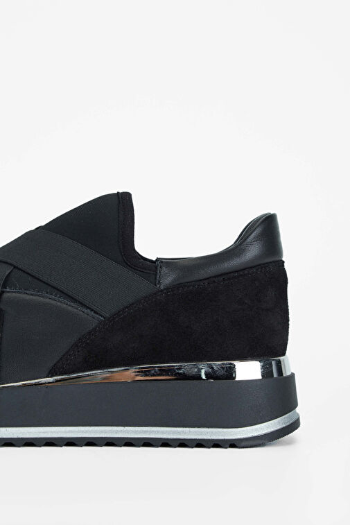Tamer Tanca Kadın Hakiki Deri Siyah Deri Sneakers & Spor Ayakkabı - Görsel 5