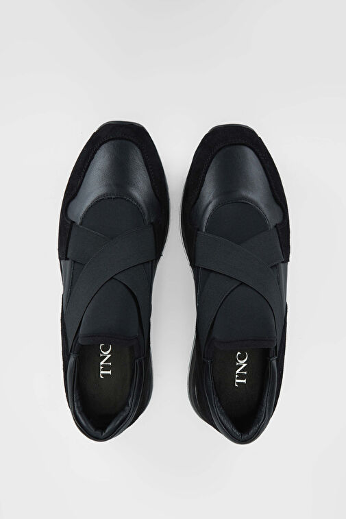 Tamer Tanca Kadın Hakiki Deri Siyah Deri Sneakers & Spor Ayakkabı - Görsel 3