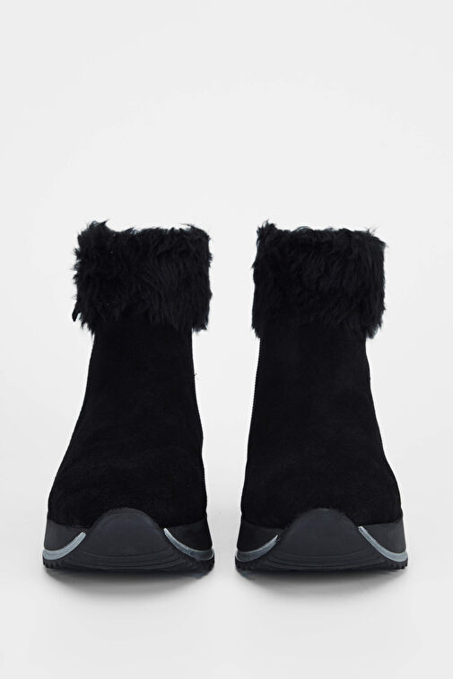 Tamer Tanca Kadın Hakiki Deri Siyah Süet Casual Bot - Görsel 4