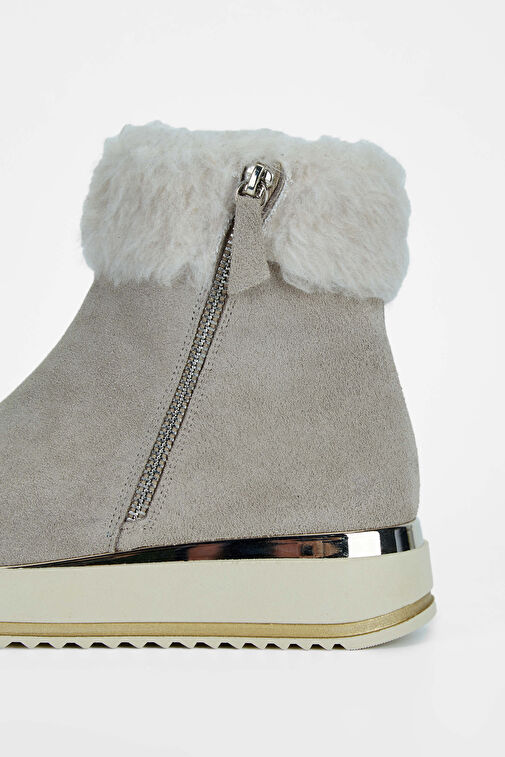 Tamer Tanca Kadın Hakiki Deri Bej Casual Bot - Görsel 5