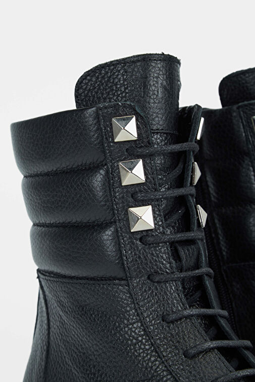 Tamer Tanca Kadın Hakiki Deri Siyah Casual Bot - Görsel 8