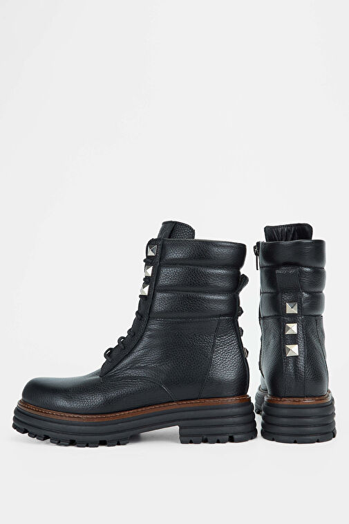 Tamer Tanca Kadın Hakiki Deri Siyah Casual Bot - Görsel 10