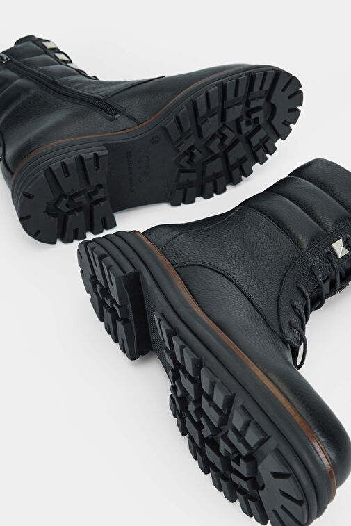 Tamer Tanca Kadın Hakiki Deri Siyah Casual Bot - Görsel 12