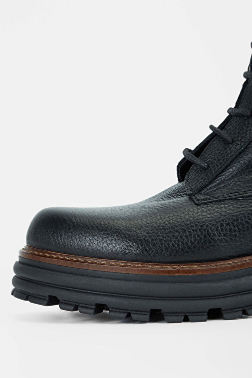 Tamer Tanca Kadın Hakiki Deri Siyah Casual Bot - Görsel 5