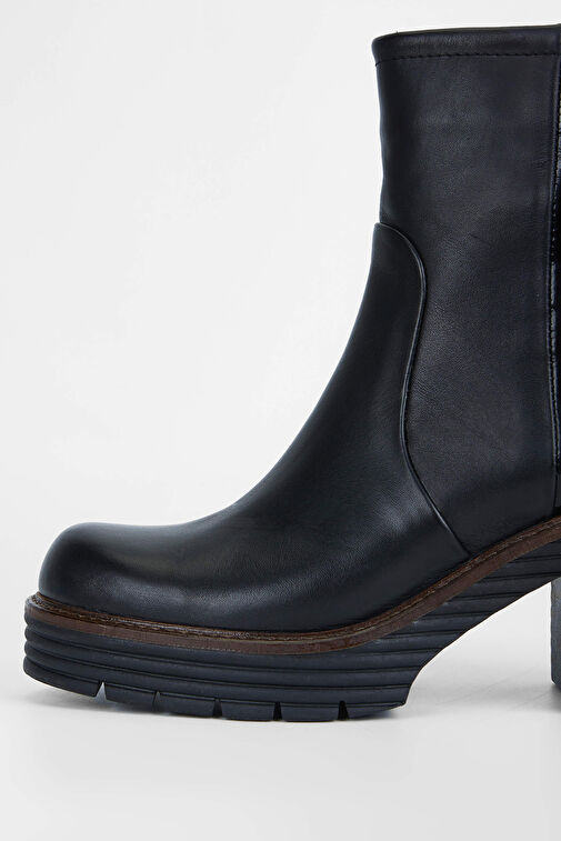 Tamer Tanca Kadın Hakiki Deri Siyah Analin Casual Bot - Görsel 4