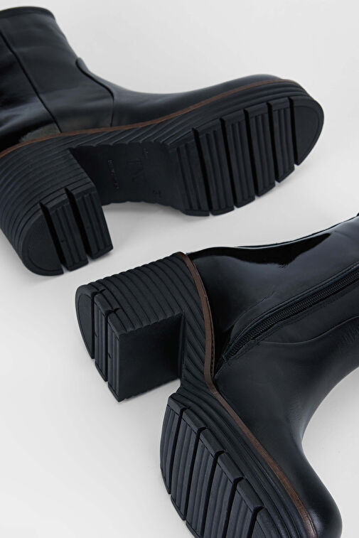 Tamer Tanca Kadın Hakiki Deri Siyah Analin Casual Bot - Görsel 6