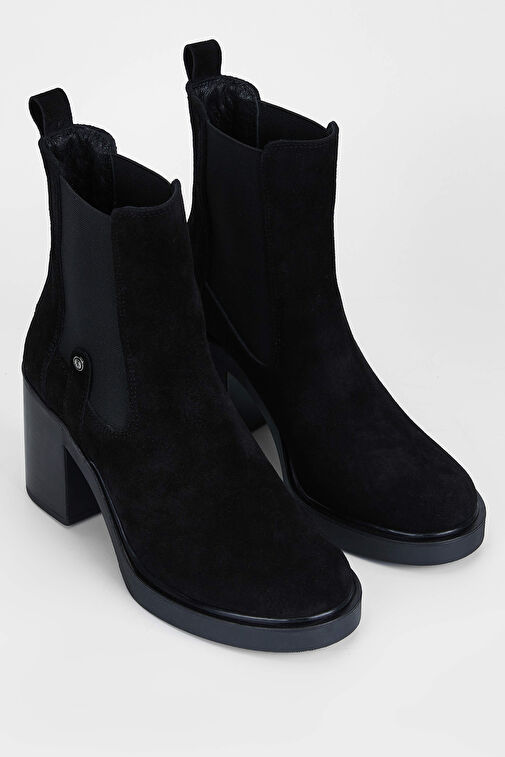 Tamer Tanca Kadın Hakiki Deri Siyah Süet Casual Bot - Görsel 3