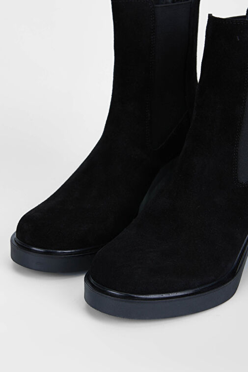 Tamer Tanca Kadın Hakiki Deri Siyah Süet Casual Bot - Görsel 4