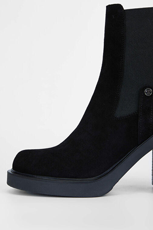 Tamer Tanca Kadın Hakiki Deri Siyah Süet Casual Bot - Görsel 5