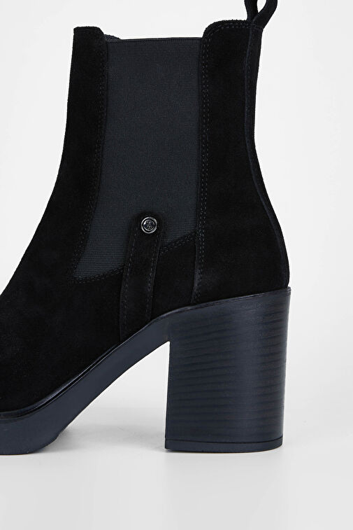Tamer Tanca Kadın Hakiki Deri Siyah Süet Casual Bot - Görsel 6