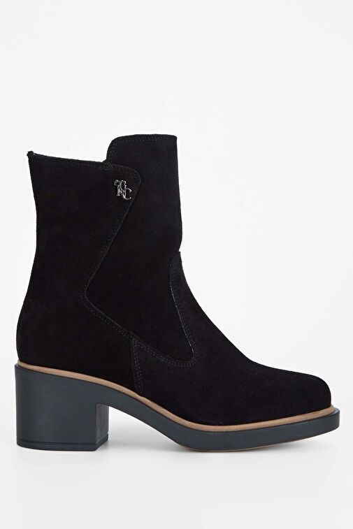 Tamer Tanca Kadın Hakiki Deri Siyah Süet Casual Bot - Görsel 2