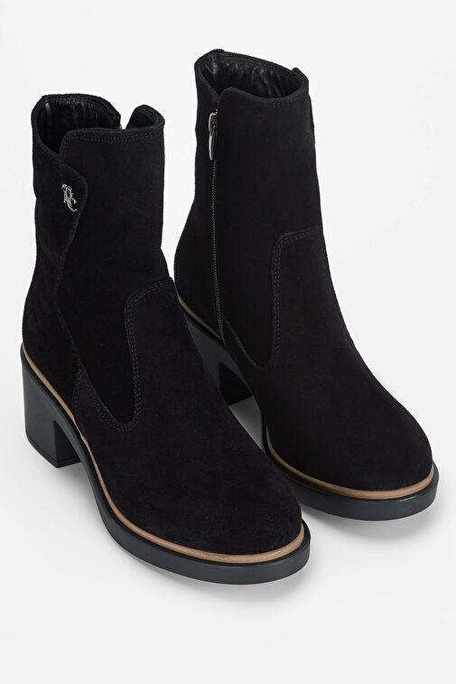 Tamer Tanca Kadın Hakiki Deri Siyah Süet Casual Bot - Görsel 3