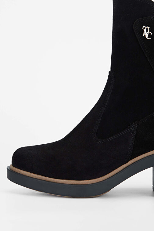 Tamer Tanca Kadın Hakiki Deri Siyah Süet Casual Bot - Görsel 4