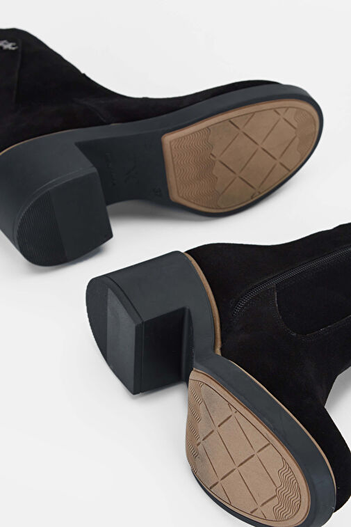 Tamer Tanca Kadın Hakiki Deri Siyah Süet Casual Bot - Görsel 6