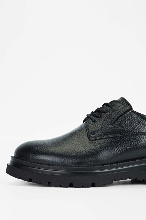 Tamer Tanca Erkek Hakiki Deri Siyah Casual Ayakkabı - Görsel 4