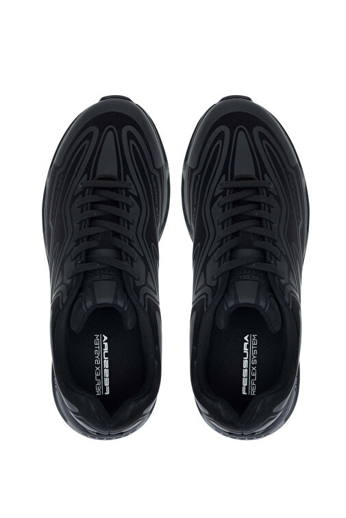 FESSURA Erkek Suni Deri Siyah Sneakers & Spor Ayakkabı - Görsel 5