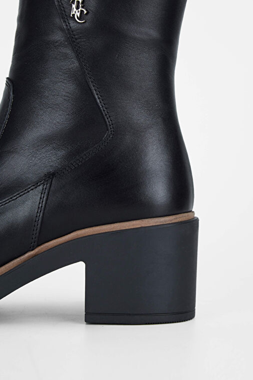 Tamer Tanca Kadın Hakiki Deri Siyah Deri Casual Bot - Görsel 5