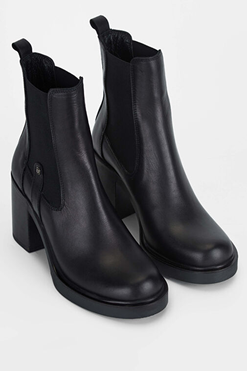 Tamer Tanca Kadın Hakiki Deri Siyah Deri Casual Bot - Görsel 3