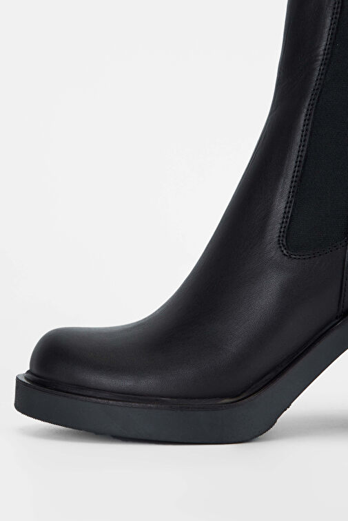 Tamer Tanca Kadın Hakiki Deri Siyah Deri Casual Bot - Görsel 4