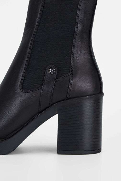Tamer Tanca Kadın Hakiki Deri Siyah Deri Casual Bot - Görsel 5
