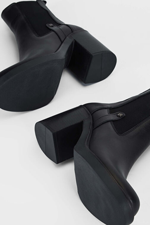 Tamer Tanca Kadın Hakiki Deri Siyah Deri Casual Bot - Görsel 6