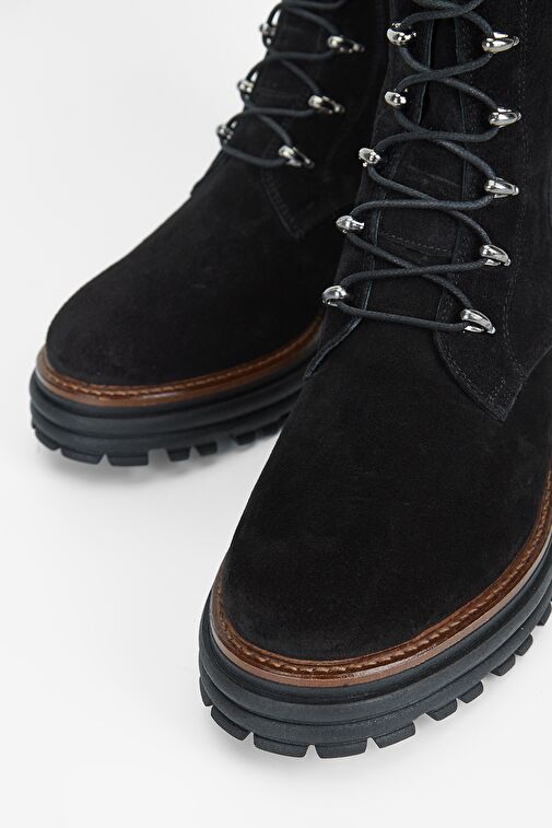 Valmenti Sirius Kadın Siyah Süet Hakiki Deri Casual Bot - Görsel 4