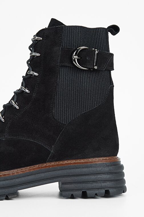 Valmenti Sirius Kadın Siyah Süet Hakiki Deri Casual Bot - Görsel 6