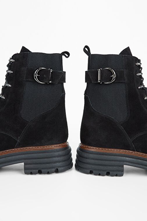 Valmenti Sirius Kadın Siyah Süet Hakiki Deri Casual Bot - Görsel 7