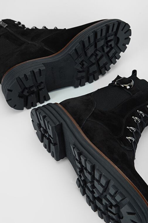 Valmenti Sirius Kadın Siyah Süet Hakiki Deri Casual Bot - Görsel 8