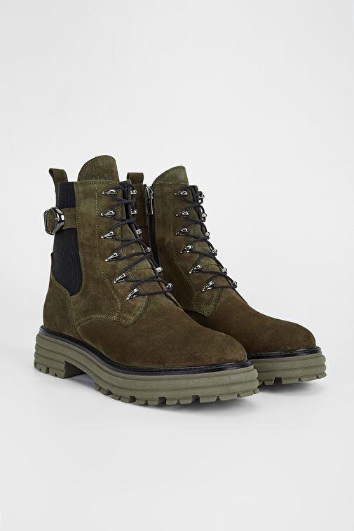Valmenti Sirius Kadın Haki Süet Hakiki Deri Casual Bot - Görsel 3