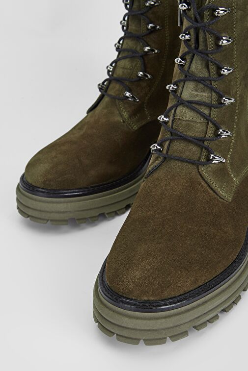 Valmenti Sirius Kadın Haki Süet Hakiki Deri Casual Bot - Görsel 4