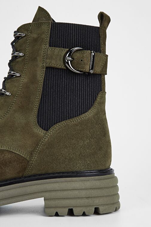 Valmenti Sirius Kadın Haki Süet Hakiki Deri Casual Bot - Görsel 6